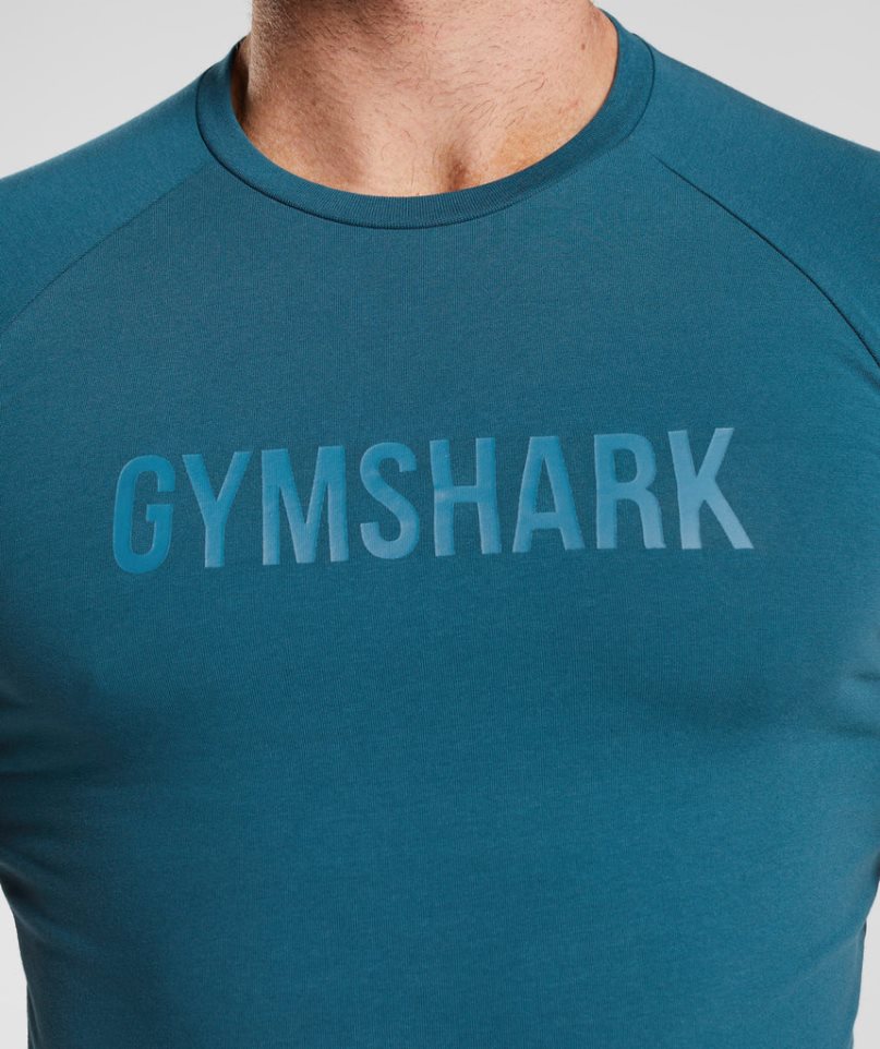 Men's Gymshark Apollo T-Shirts Blue | CA 1N573A